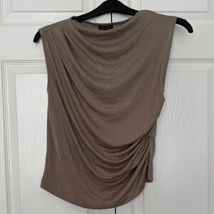 Dynamite Taupe Draped Sleeveless Tank Top Fits Like Medium
